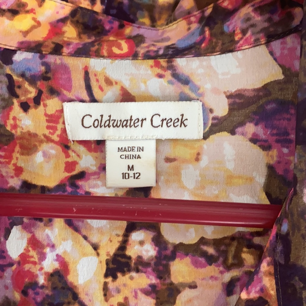 Silk Multi Colored 3 Buttoned Down Blouse - image 2